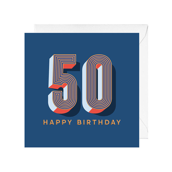 Rosanna Rossi Greeting Card 50th Deep Blue