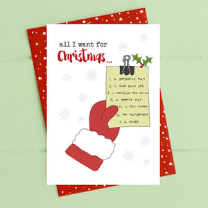 Dandelion Stationery All I Want For Christmas Christmas Card