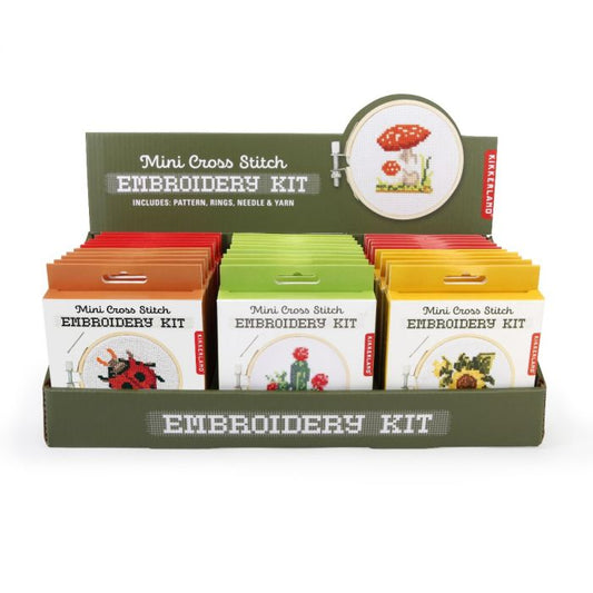 Kikkerland Mini Cross Stitch Embroidery Kits