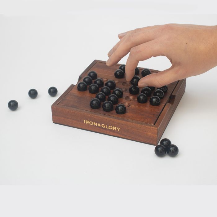 Iron and Glory Deluxe Wooden Game Board Solitaire