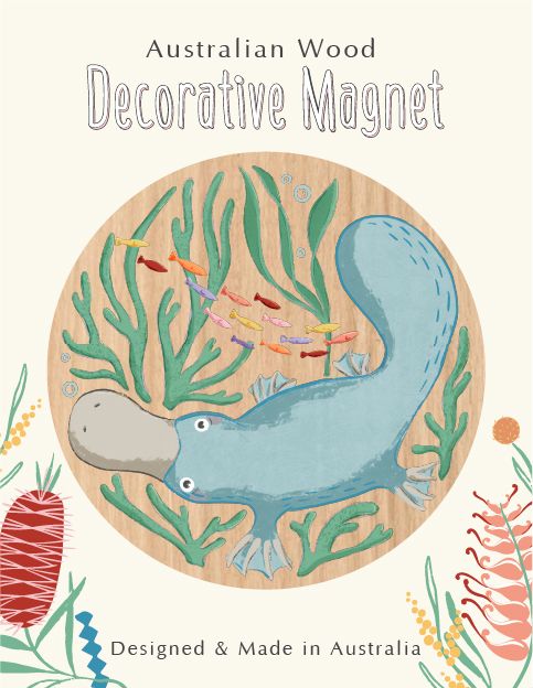 Wirihana Design Wooden Magnet Cute Platypus