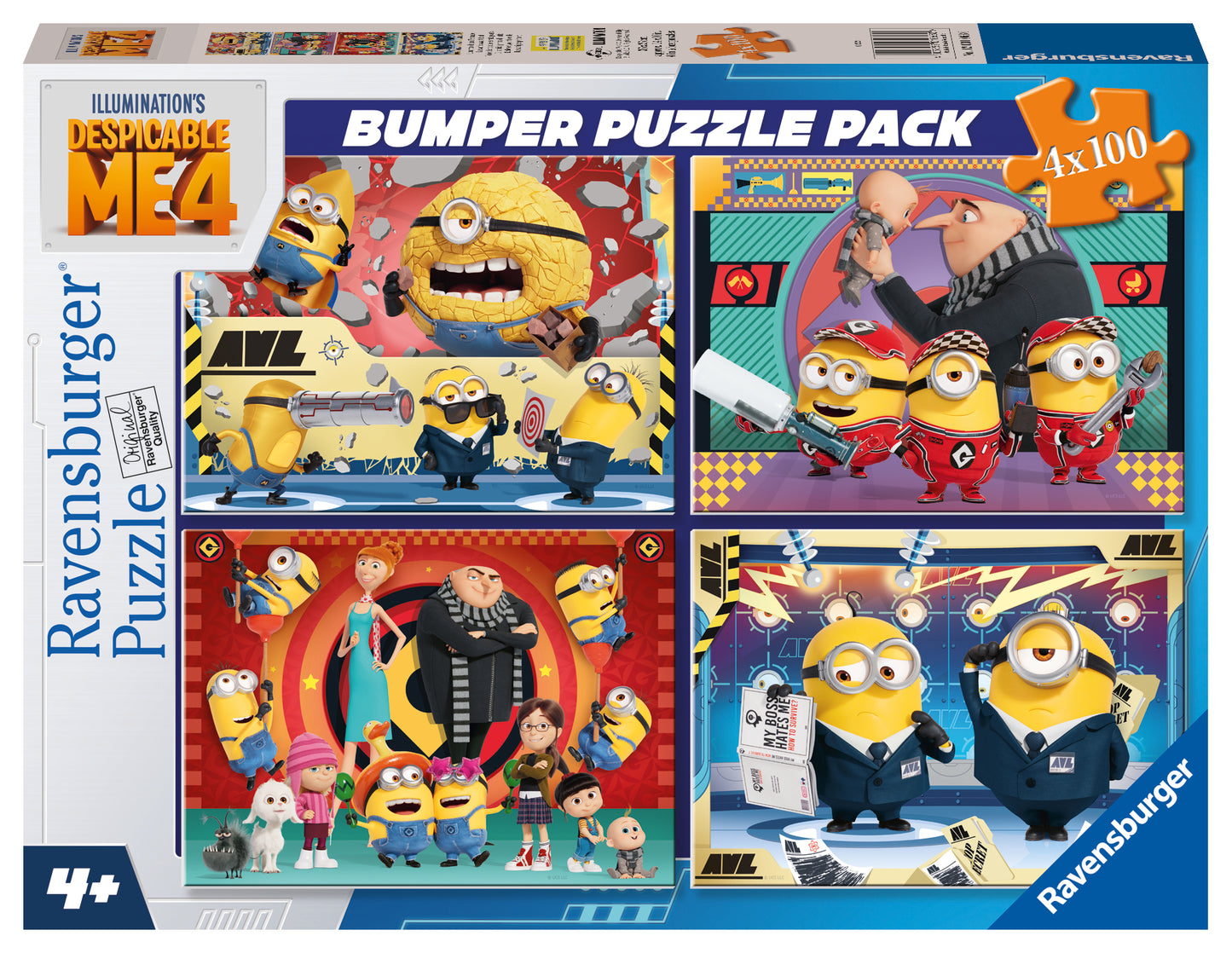 Ravensburger 4x100pc Jigsaw Puzzle Despicable Me Embrace Your friends