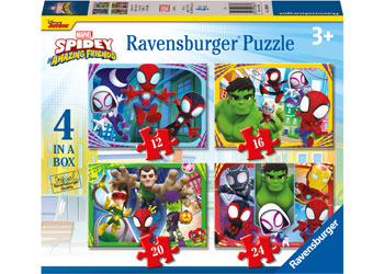 Ravensburger 12/16/20/24pc Jigsaw Puzzle 4 in a Box Spidey and His Amazing Friends