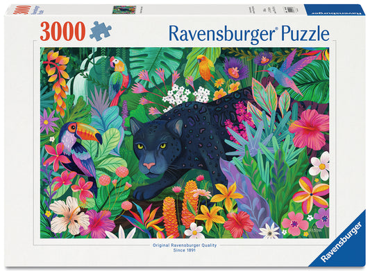 Ravensburger 3000pc Jigsaw Puzzle Panther in the Blooming Jungle