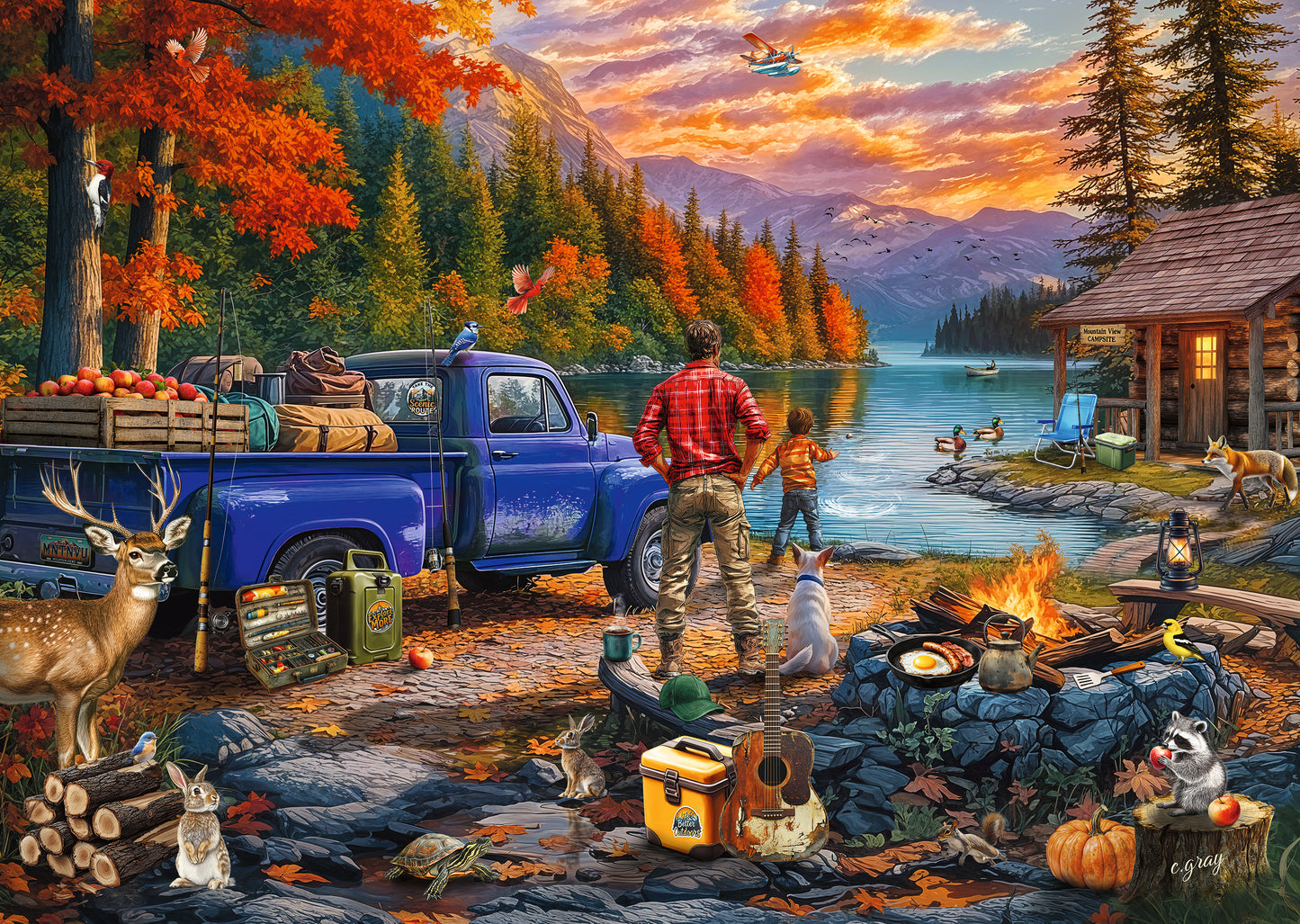 Ravensburger 300pc Jigsaw Puzzle Sunset Lake Large Format