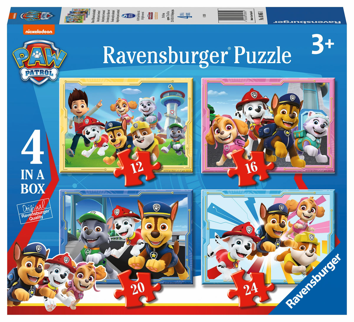Ravensburger 4 in 1 12-24pc Jigsaw Puzzle Paw Patrol