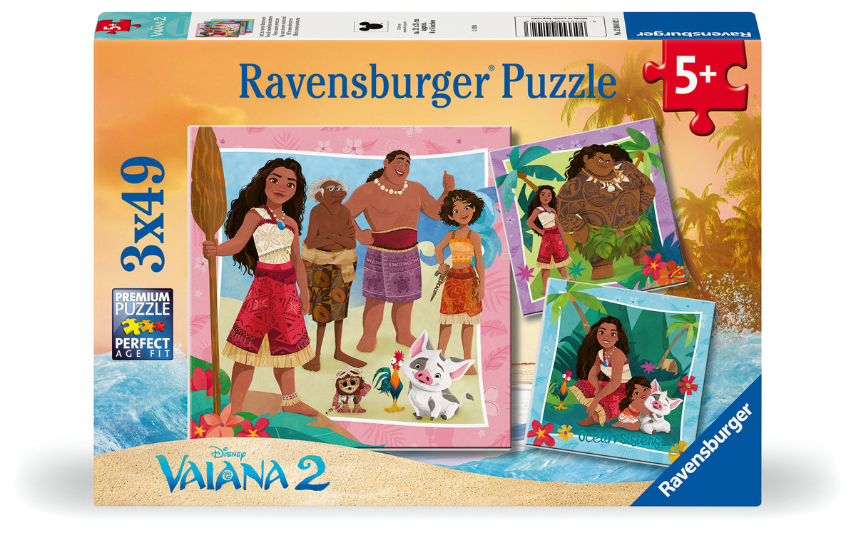 Ravensburger 3x49pc Jigsaw Puzzle Moana Off to New Adventures