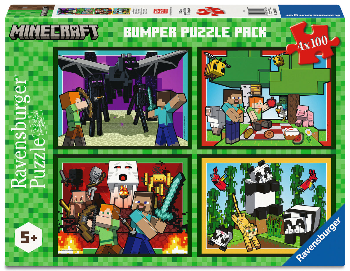 Ravensburger 4x100pc Jigsaw Puzzle Minecraft Realms and Adventures