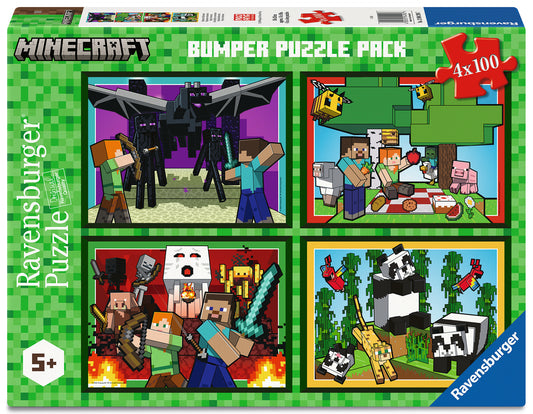 Ravensburger 4x100pc Jigsaw Puzzle Minecraft Realms and Adventures