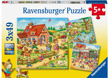 Ravensburger 3x49pc Jigsaw Puzzle Animal Vacation