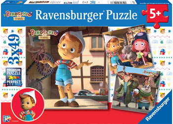 Ravensburger 3x49pc Jigsaw Puzzle Pinocchio and Friends