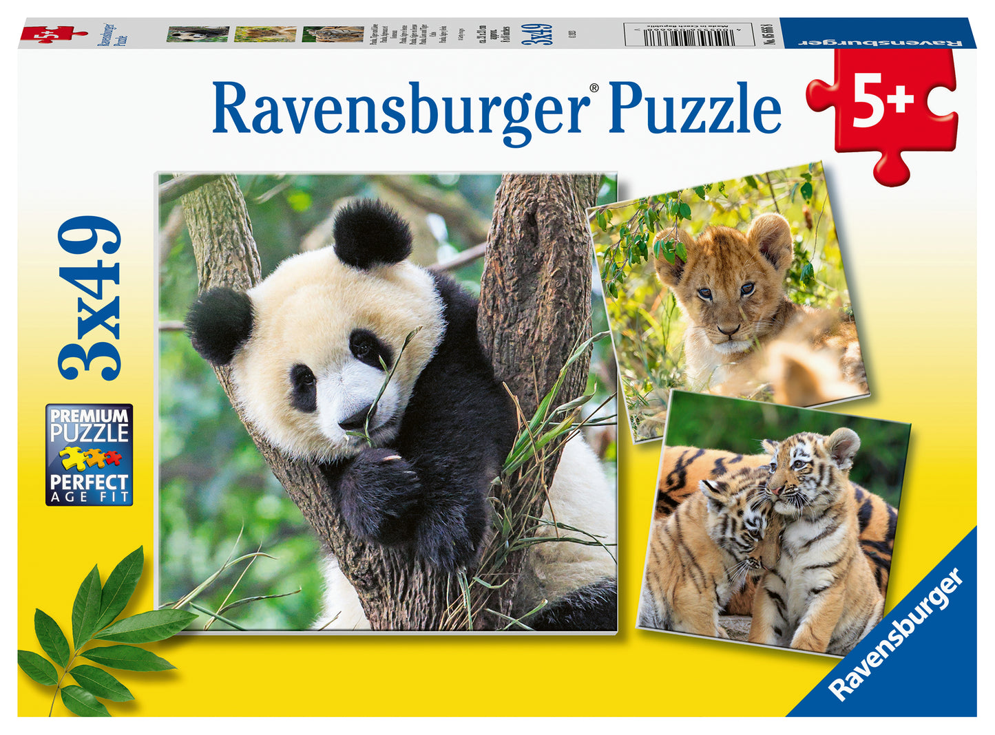 Ravensburger 3x49pc Jigsaw Puzzle Panda, Lion And Tiger