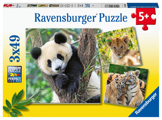 Ravensburger 3x49pc Jigsaw Puzzle Panda, Lion And Tiger