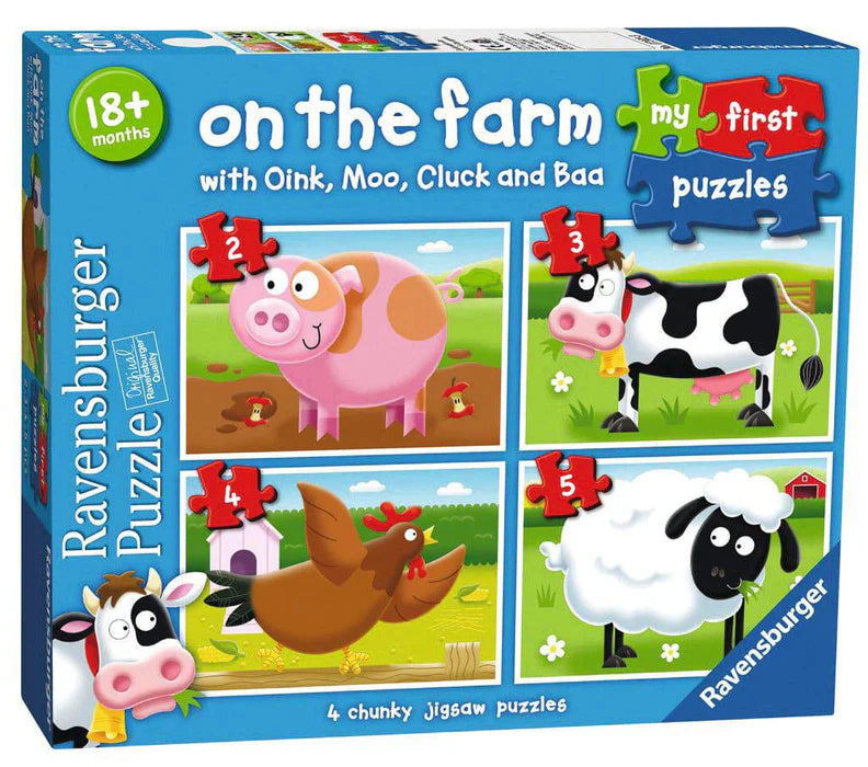 Ravensburger My First Puzzles Farm Animal Families Set of 4