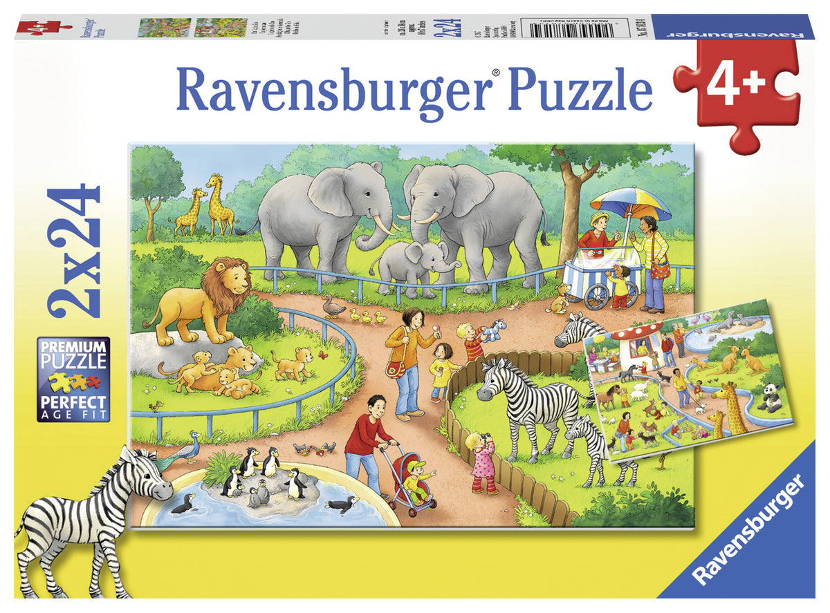 Ravensburger 2x24pc Jigsaw Puzzle A Day At The Zoo