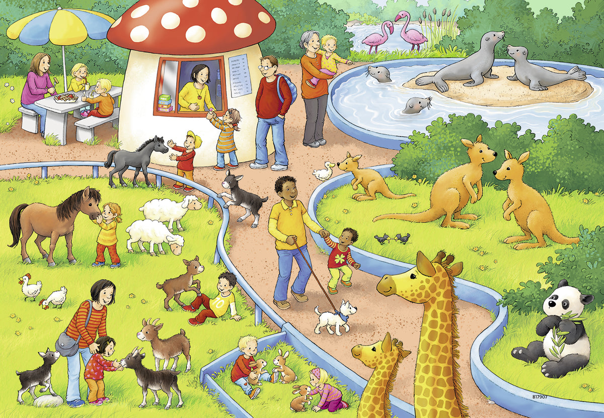 Ravensburger 2x24pc Jigsaw Puzzle A Day At The Zoo