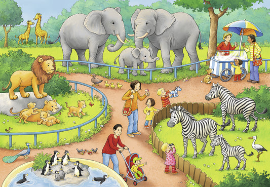 Ravensburger 2x24pc Jigsaw Puzzle A Day At The Zoo