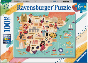 Ravensburger 100pc Jigsaw Puzzle Map of Spain and Portugal