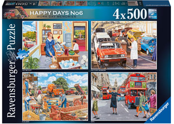 Ravensburger 4x500pc Jigsaw Puzzle Work Day Memories