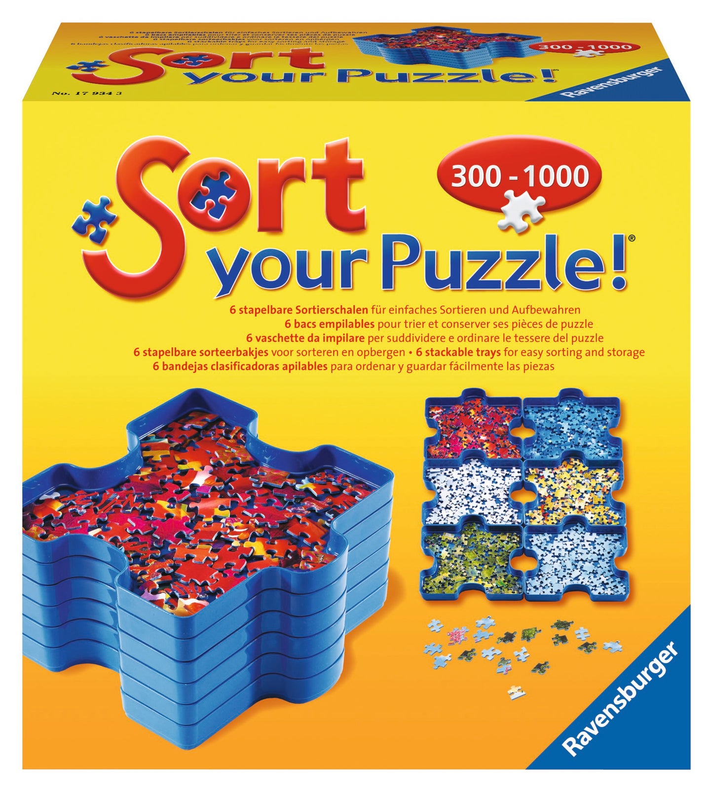 Ravensburger Puzzle Sort and Go 300-1000pc Puzzle Sorting Tray 6pk