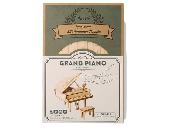 Rolife 3D Laser Cut Wooden Grand Piano Construction Kit