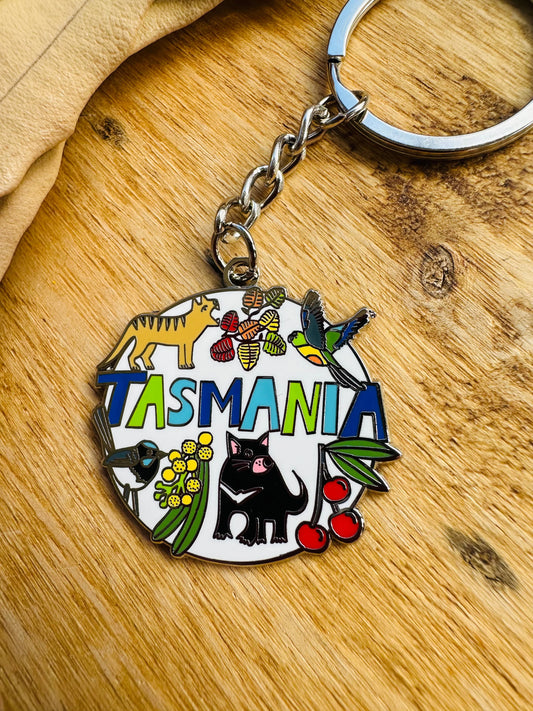 Pigment by Monica Reeve Enamel Keyring Tasmania