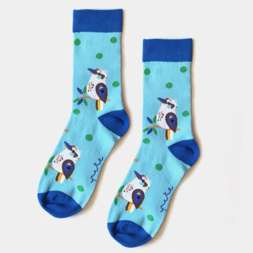 Sole Mates Socks Pete Cromer Kookaburra Blue