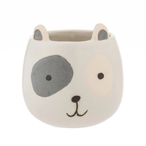 Planter Spotty Dog Pot White 12x12cm