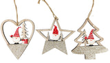 Santa in Heart, Star or Tree Hanging Decoration