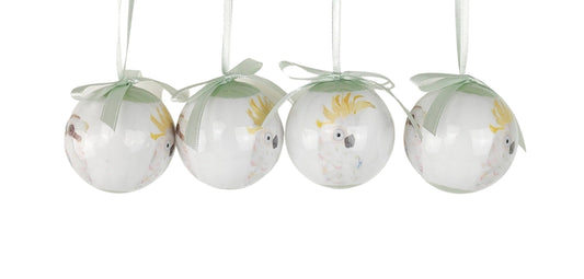 Christmas Australian Birds Bauble Gift Box Set of 4