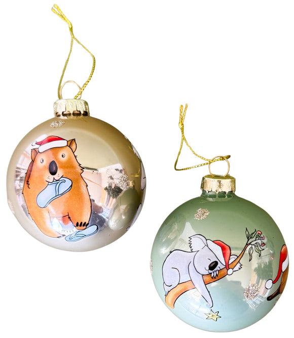 Renee Treml Australian Animal Hanging Christmas Decoration, Koala, Echidna or Wombat