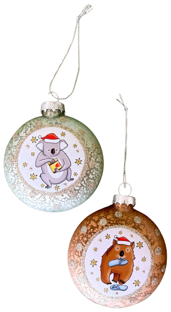 Renee Treml Koala & Wombat Hanging Christmas Decoration