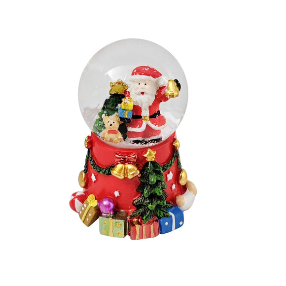 Santa Small Snow Dome Red 7cm