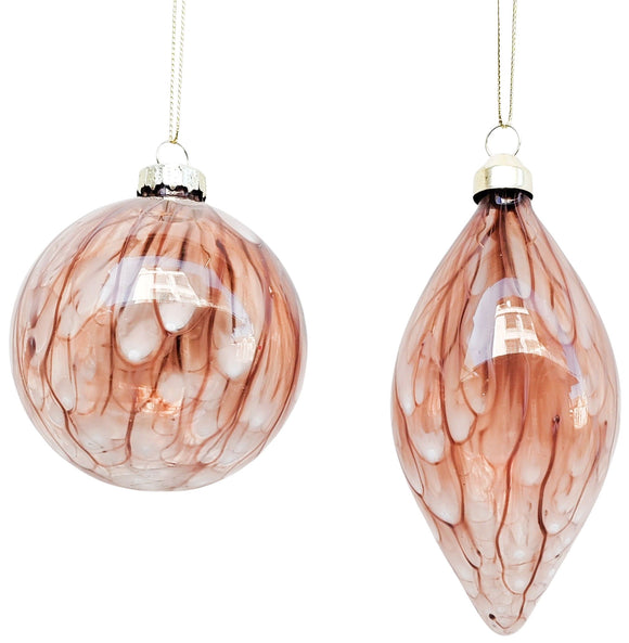 Speckle Glass Teardrop & Bauble Hanging Decorations