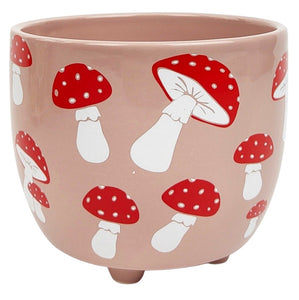 Toadstool Planter Pink And Red 10cm