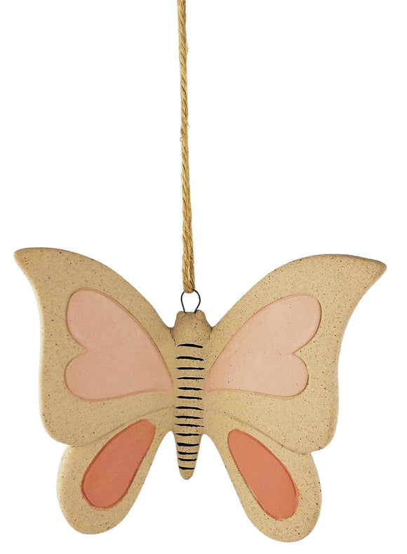 Butterfly Garden Charm Hanging Pink 9cm