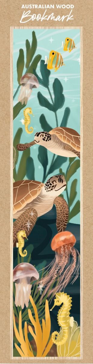 Christie Williams Turtles Wooden Bookmark