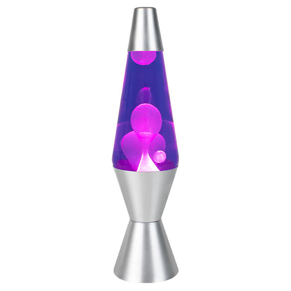Purple White Wax Liquid Lamp Silver Retro 37cm