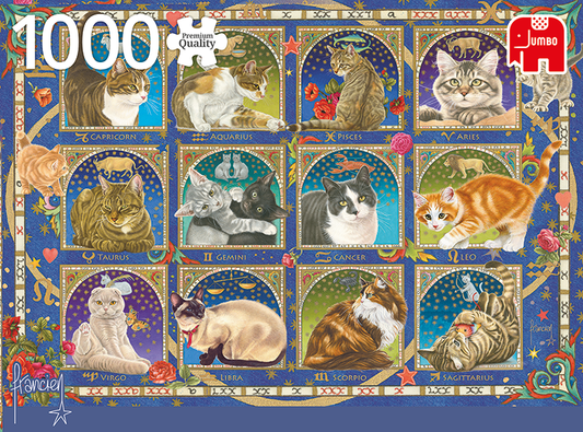 Jumbo 1000pc Jigsaw Puzzle Francien Cat Horoscope