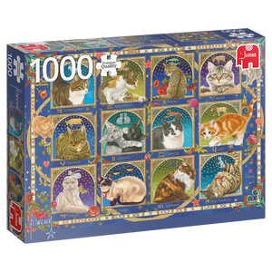 Jumbo 1000pc Jigsaw Puzzle Francien Cat Horoscope