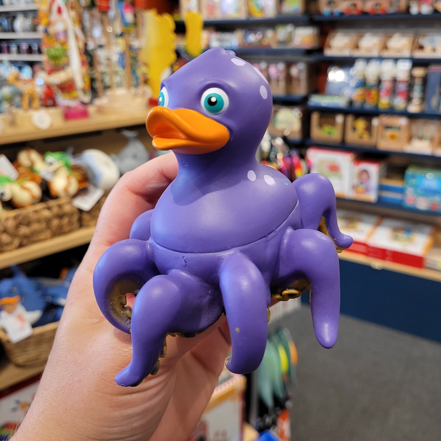 Wild Republic Rubber Duck Octopus Purple Bath Toy