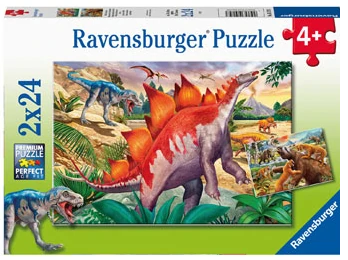 Ravensburger 2x24pc Jigsaw Puzzle Jurassic Wildlife