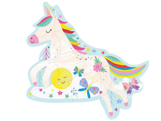 Floss and Rock 12pc Shaped Jigsaw Puzzle Unicorn