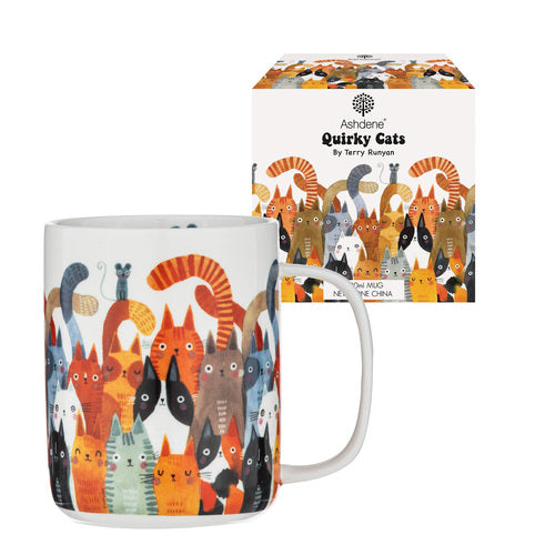 Ashdene Bone China Mug Quirky Cats Photobomb