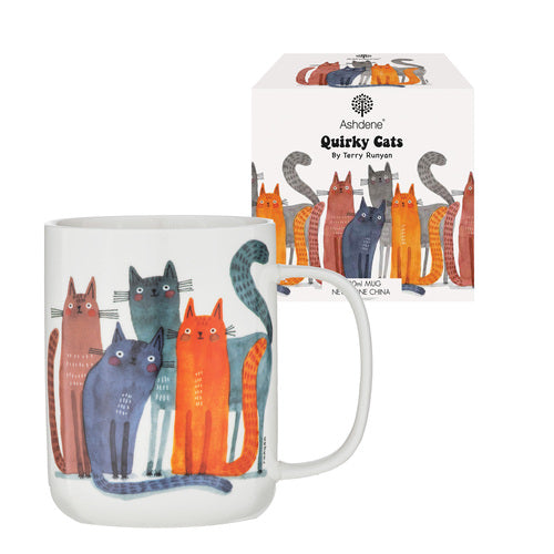 Quirky Cats Four Friends Mug
