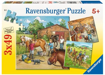Ravensburger 3x49pc Jigsaw Puzzle A Day With Horses