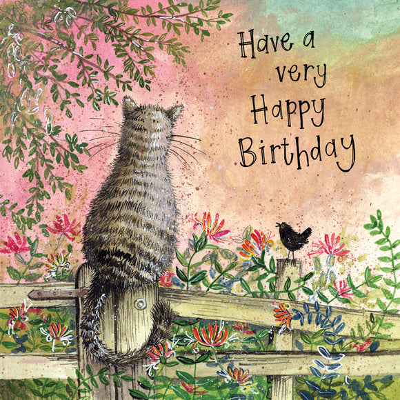 Alex Clark Greeting Card Honeysuckle Cat Birthday
