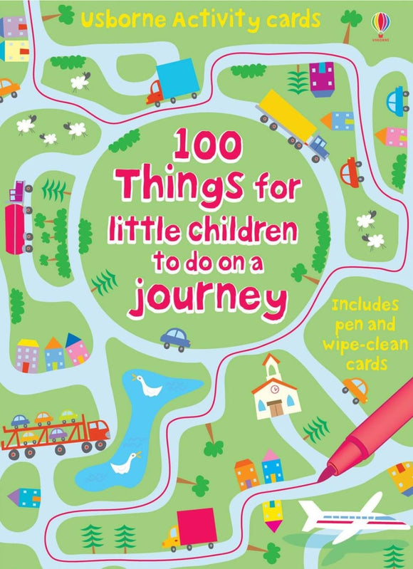 100 Things For Little Children To Do On A Journey Usborne Wipe-Clean Activity Cards with Pen