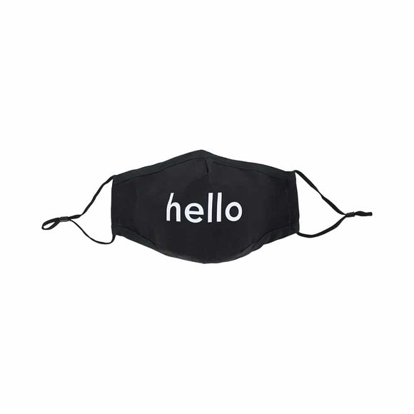 Face Mask Adult 3 Ply Washable Hello Black