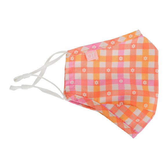 Face Mask Adult 3 Ply Washable Gingham Daisy